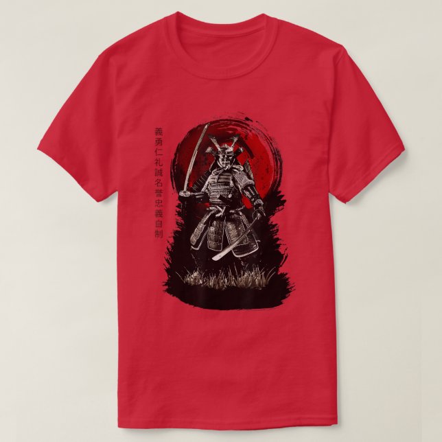 Camiseta Bushido Samurai Guerrero Japonés (Diseño del anverso)