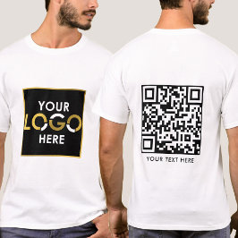 Camiseta Business Your Logo Here QR Code & Text Promotion