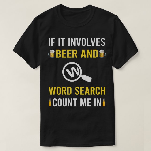 Camiseta Búsqueda De Bebidas Y Palabras (Diseño del anverso)