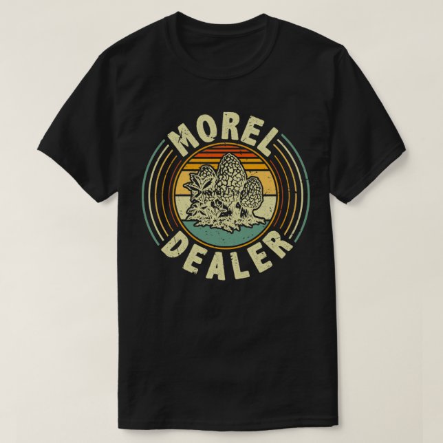 Camiseta Búsqueda de hongos Morel Dealer Retro Morel (Diseño del anverso)