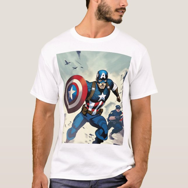 Camiseta "Búsqueda de justicia: persecución heroica" Diseño (Anverso)