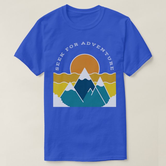 Camiseta Búsqueda De Montañas Aventurales Retro Senderismo  (Diseño del anverso)
