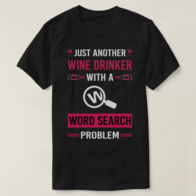 Camiseta Búsqueda de palabras de Wine Drinker (Diseño del anverso)