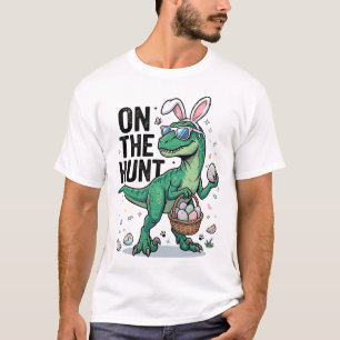 Camiseta Búsqueda divertida de huevos de Pascua con dinosau