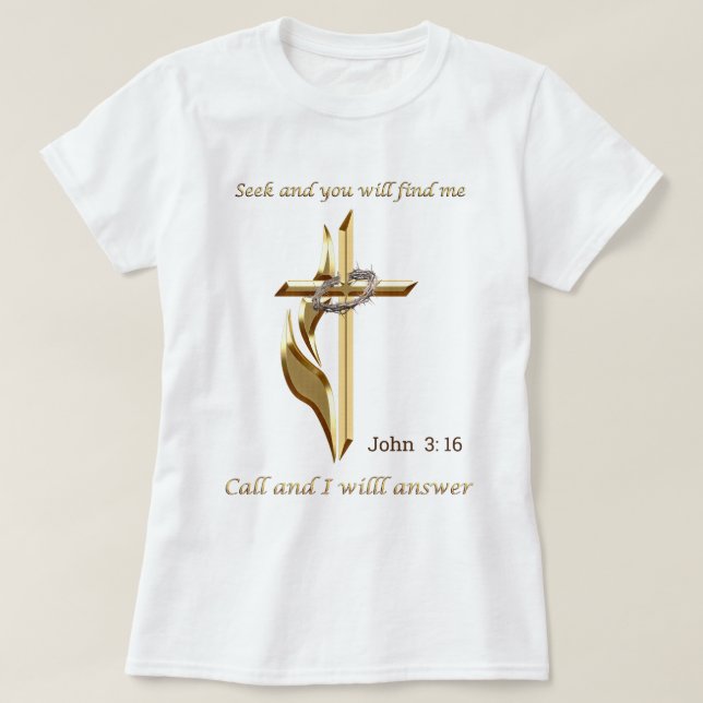 Camiseta Busquen y me encontrarán (Diseño del anverso)