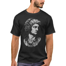 Busto clásico con auriculares steampunk