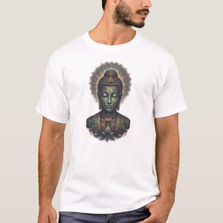 Camiseta Busto de Buda Ornado con Impresión de Arte de Mand