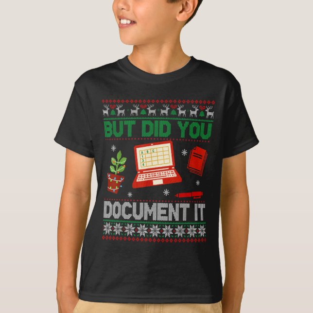Camiseta But Did You Doent It Funny Office Christmas Ugly S (Anverso)