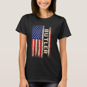 Camiseta Butler Apellido Shirt Butler Nombre Bandera Americ