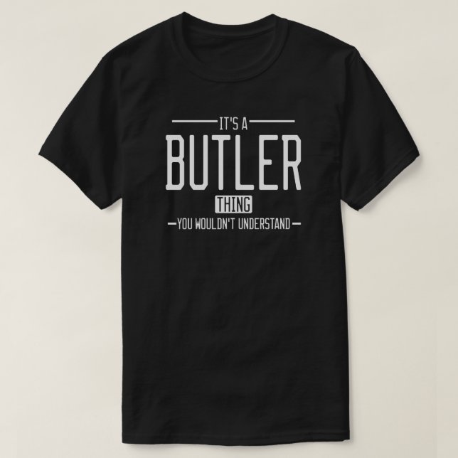 Camiseta Butler gracioso apellido familiar (Diseño del anverso)