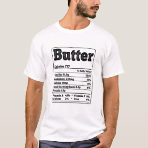 Camiseta Butter Facts Ingredidids Divertidos Foodies Thanks