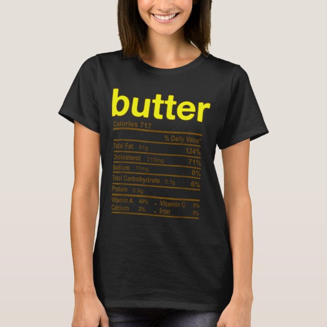 Camiseta Butter Nutrition Facts Funny Thanksgiving Christma (Anverso)