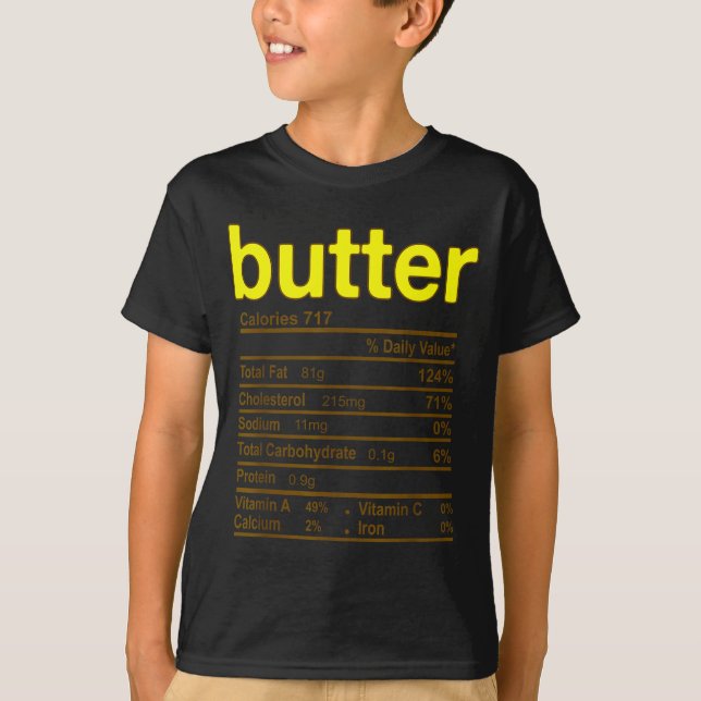 Camiseta Butter Nutrition Facts Funny Thanksgiving Christma (Anverso)