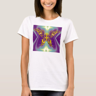 Camiseta BUTTERFLDE HIPER ORO ,Ondas fractales Verde azulad