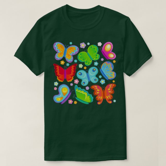Camiseta Butterflies colorful wings insects bugs metamorpho (Diseño del anverso)