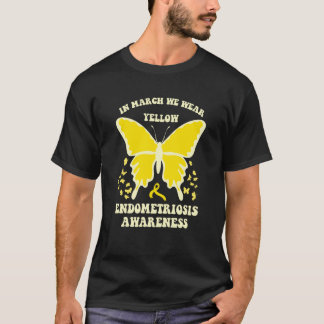 Camiseta butterflies in march we wear yellow endometriosis 