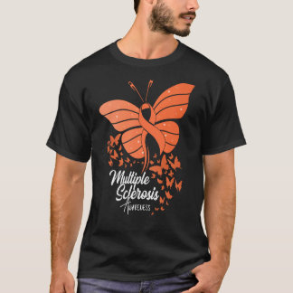 Camiseta Butterflies & Orange Ribbon Multiple Sclerosis Awa