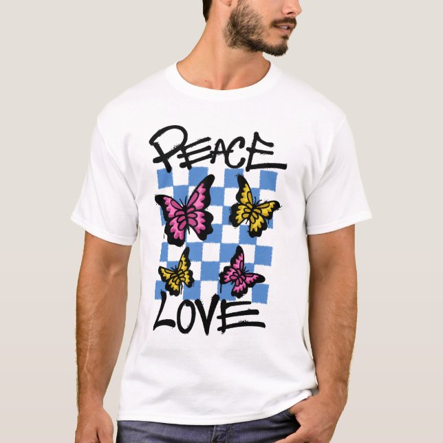 Camiseta Butterflies Peace And Love streetwear (Anverso)