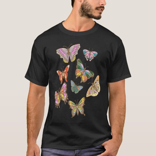 Camiseta Butterflies Retro Aesthetic Trend Preppy Teen Girl (Anverso)