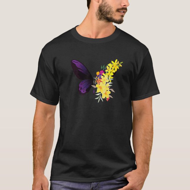 Camiseta Butterflower chrysanthemums and butterfly (Anverso)