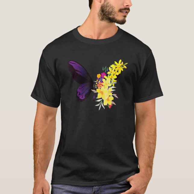 Camiseta Butterflower chrysanthemums and butterfly (Anverso)