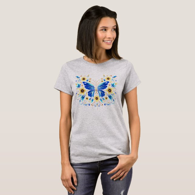 Camiseta Butterfly and flowers (Anverso completo)
