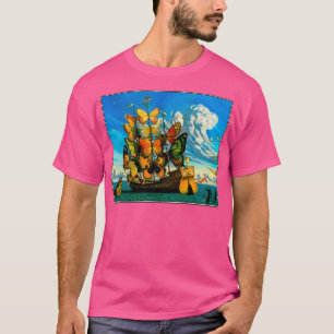 Camiseta BUTTERFLY BARCO Vintage Surreal Resumen Fantasía P