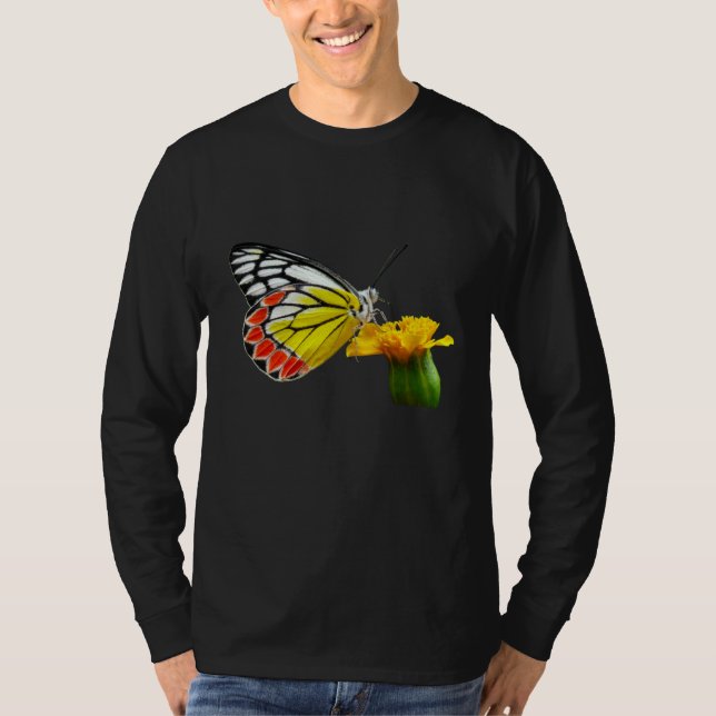 Camiseta Butterfly  Beautiful Butterfly And Marigold Flower (Anverso)