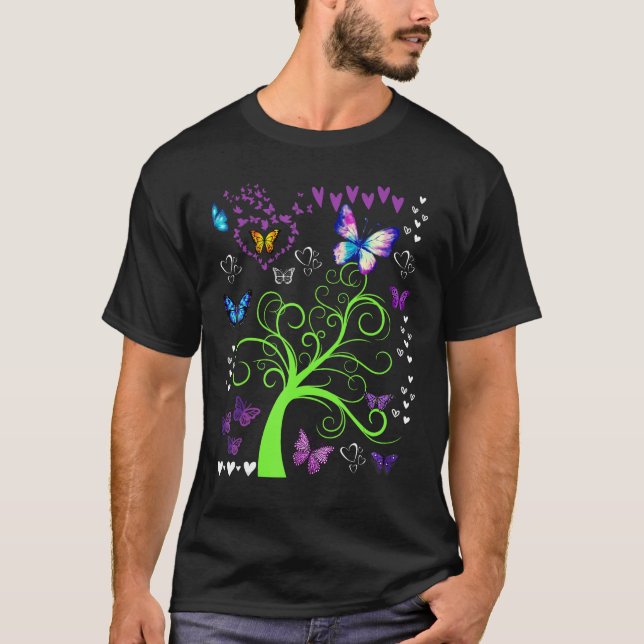 Camiseta Butterfly  Butterflies Circle The Trees Fun Three (Anverso)