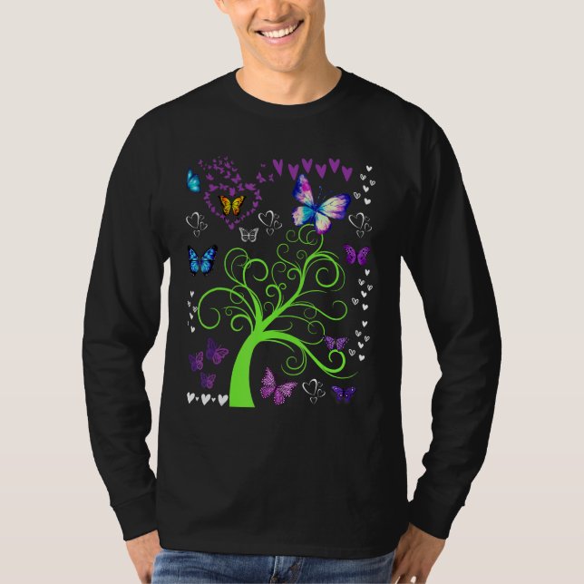 Camiseta Butterfly  Butterflies Circle The Trees Fun Three (Anverso)
