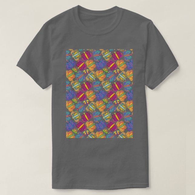 Camiseta Butterfly Delight Hand Drawn Butterflies (Diseño del anverso)
