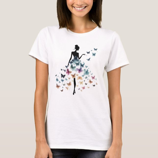 Camiseta Butterfly Dress Silhouette Art (Anverso)