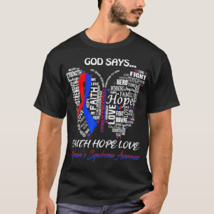 Camiseta Butterfly Faith Hope ama el síndrome de Noonan Awa