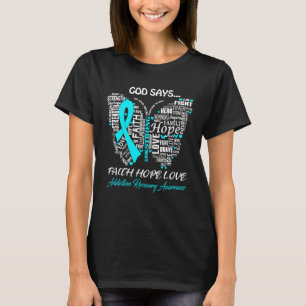 Camiseta Butterfly Faith Hope Love Addiction Recovery