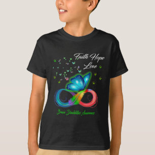 Camiseta Butterfly Faith Hope Love Brain Disabilities Aware