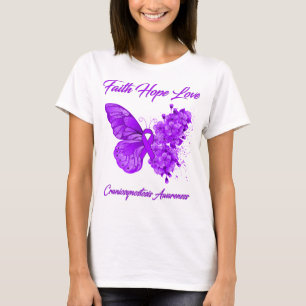 Camiseta Butterfly Faith Hope Love Craniosynostosis