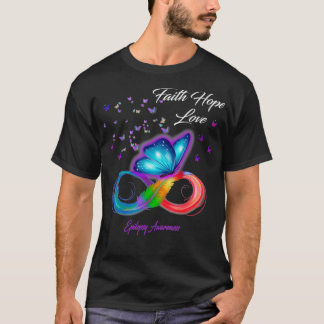 Camiseta Butterfly Faith Hope Love Epilepsy Awareness