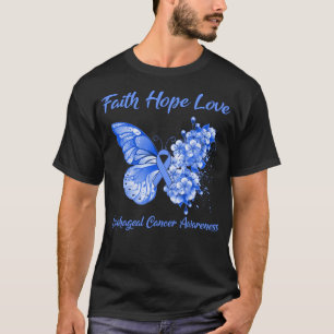 Camiseta Butterfly Faith Hope Love Esophageal Cancer Awaren