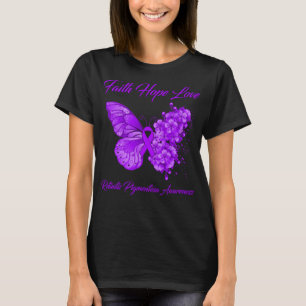 Camiseta Butterfly Faith Hope Love Retinitis Pigmentosa Awa