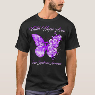 Camiseta Butterfly Faith Hope Love Turner Syndrome Awarenes