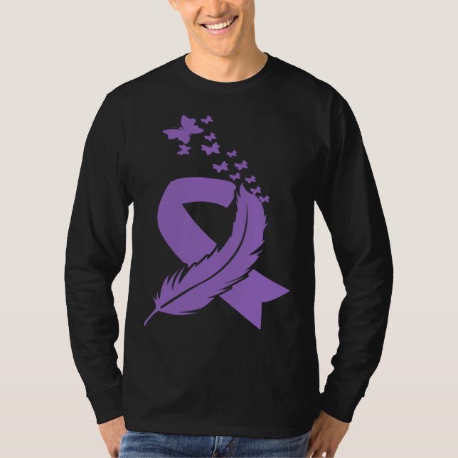 Camiseta Butterfly Feather Ribbon Alzheimer s & Epilepsy Aw (Anverso)