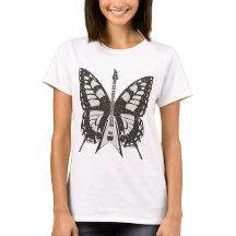 butterfly guitar t shirt