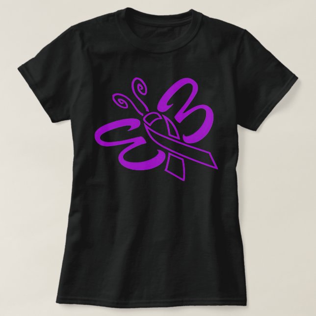 Camiseta Butterfly Hope Believe Faith Cure For Alzheimers A (Diseño del anverso)