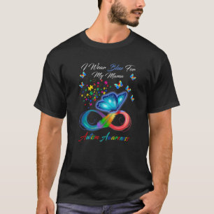 Camiseta Butterfly I Wear Blue For My Mama Autism Awareness