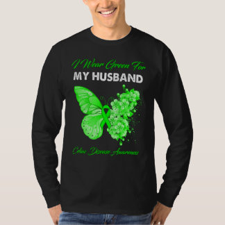 Camiseta Butterfly I Wear Green For My Husband Celiac Disea