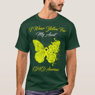 Camiseta Butterfly I Wear Yellow For My Aunt ADHD Awareness