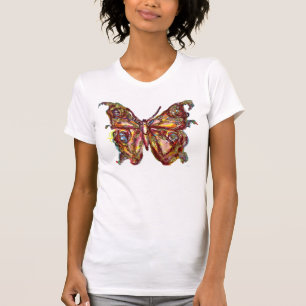 CAMISETA BUTTERFLY IN GOLD SPARKLES