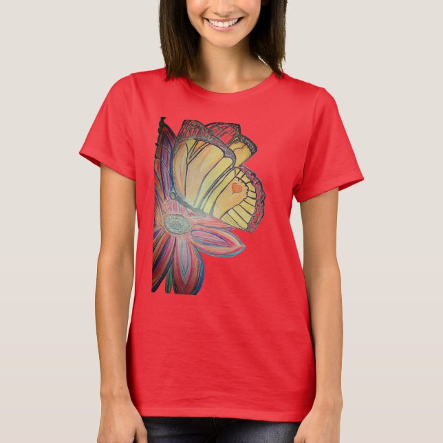 Camiseta Butterfly landing on flower beautiful (Anverso)