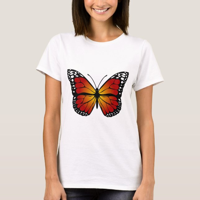 Camiseta Butterfly Monarch Abstract Artistic Line Art (Anverso)