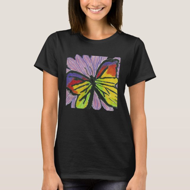 Camiseta Butterfly on a Flower Hand Drawn (Anverso)